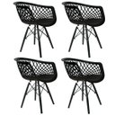 Ver imagem 1 de Kit 4 Cadeiras Web Black Base Preta Polipropileno