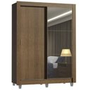 Ver imagem 2 de Guarda-Roupa Solteiro Madesa Denver 2 Portas de Correr com Espelho com Pés Rustic Cor:Rustic