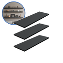 Ver imagem 2 de Kit 3 Prateleira Preta 60X20 + Suporte Flutuante Mdf  Organizadora Decoração Cozinha Banheiro Sala