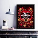 Ver imagem 2 de Quadro Decorativo Boneco Japonês Daruma 45x34cm - com Vidro:madeira Branca