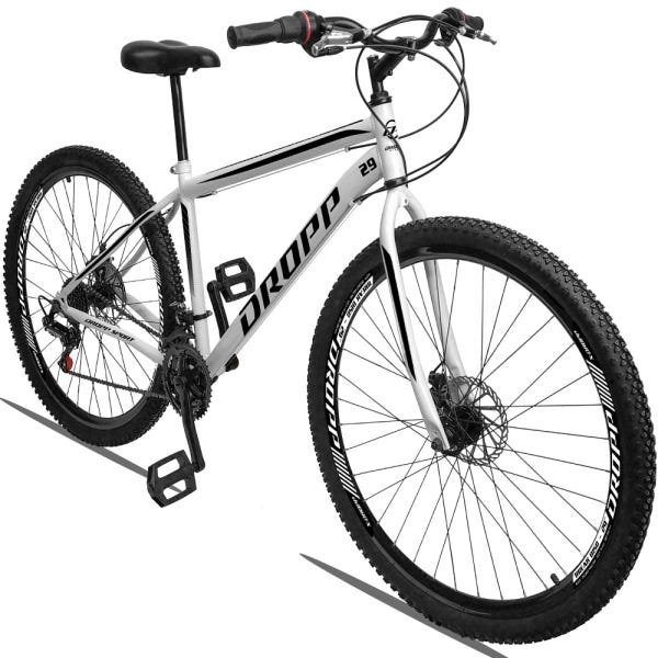 Bicicleta Aro 29 Dropp Sport Aço 21v Freio a Disco Garfo Rígido - Branco e Preto - 19 - 2