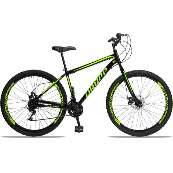 Bicicleta Aro 29 Dropp Sport Aço 21v Freio a Disco Garfo Rígido - Preto e Amarelo - 19 - 1