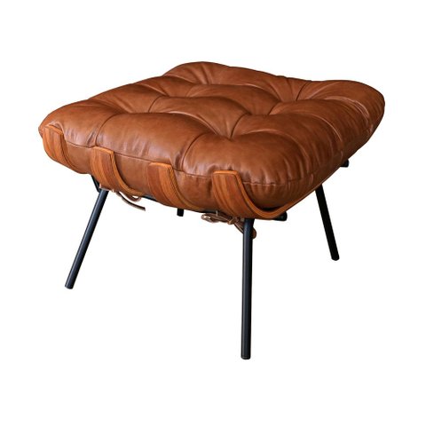 Puff Decorativo Laura 65cm Couro Caramelo - Sallar Home