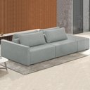 Ver imagem 4 de Sofá Ilha Modular com Puff para Sala Living 252cm Georgia K04 Bouclê Cinza - Mpozenato