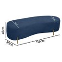 Ver imagem 2 de Puff Decorativo Banqueta Orgânico Feijão Curvo Maitê 138cm Bouclê Azul Marinho
