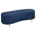 Ver imagem 1 de Puff Decorativo Banqueta Orgânico Feijão Curvo Maitê 138cm Bouclê Azul Marinho
