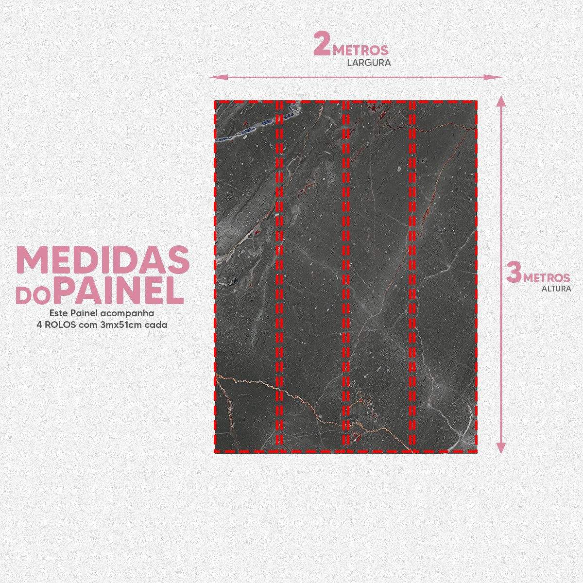 Papel de Parede Painel 3D Mármore Carrara Cinza 2MClaro Revestimento Pedra Requinte Auto Colante - 5