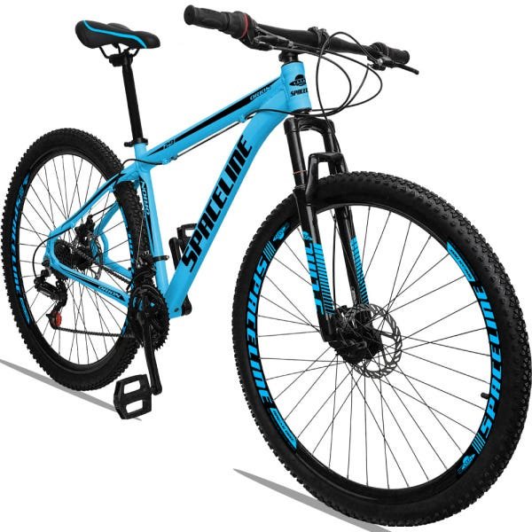 Bicicleta Aro 29 Spaceline Orion Aluminum 21v Freio a Disco - Azul Claro e Preto - 15 - 2