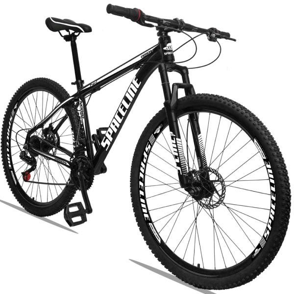Bicicleta Aro 29 Spaceline Orion Aluminum 21v Freio a Disco - Preto e Branco - 21 - 2