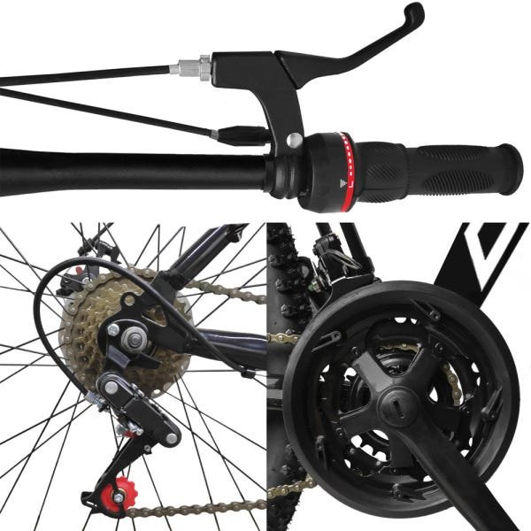 Bicicleta Aro 29 Spaceline Orion Aluminum 21v Freio a Disco - Preto e Branco - 21 - 4
