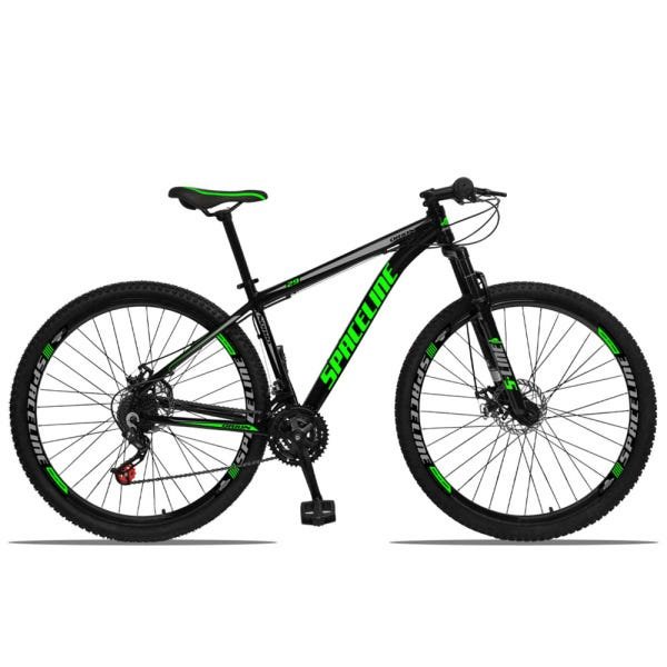 Bicicleta Aro 29 Spaceline Orion Aluminum 21v Freio a Disco - Preto e Verde - 15 - 1