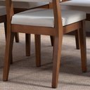 Ver imagem 6 de Conjunto com 6 Cadeiras de Madeira Maciça Estofada Ella - Natural C/ Linho Off White