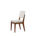 Ver mais imagens de Conjunto com 6 Cadeiras de Madeira Maciça Estofada Ella - Natural C/ Linho Off White
