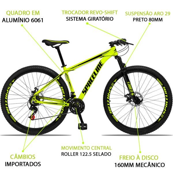 Bicicleta Aro 29 Spaceline Orion Aluminum 21v Freio a Disco - Amarelo e Preto - 15 - 3