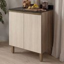 Ver imagem 2 de Balcão com Tampo 2 Portas MDF 70 cm Kali 1222122 Carvalho Toq Bianco Nicioli