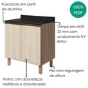 Ver imagem 4 de Balcão com Tampo 2 Portas MDF 70 cm Kali 1222122 Carvalho Toq Bianco Nicioli