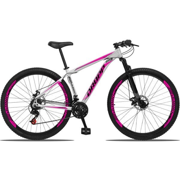 Bicicleta Aro 29 Dropp Aluminum 21v Freio a Disco - Branco e Rosa - 21 - 1