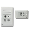 Modulo Interruptor Duas Teclas 2 Slim + 1 Ponto de Tomada + 2 Usb 10 Amperes com Suporte e Espelho - 1