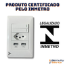Modulo Interruptor Duas Teclas 2 Slim + 1 Ponto de Tomada + 2 Usb 10 Amperes com Suporte e Espelho - 4