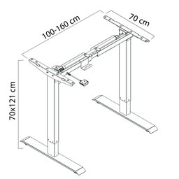 Mesa com Regulagem de Altura Elétrica Elements Misch Preto - 6