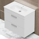 Ver imagem 1 de Gabinete para Banheiro 80x45cm com Lavatório 2 Gavetas Debba Branco