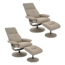 Ver imagem 1 de Kit 2 Poltronas do Papai Elétrica Giratória Reclinável com Apoio de Pés e Massagem Nebraska Pu Fendi
