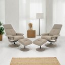 Ver imagem 2 de Kit 2 Poltronas do Papai Elétrica Giratória Reclinável com Apoio de Pés e Massagem Nebraska Pu Fendi
