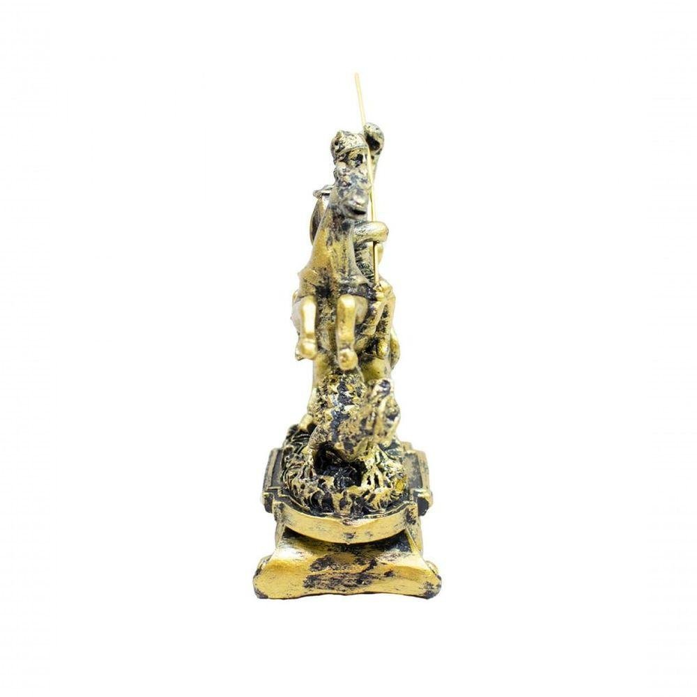 São Jorge Dourado 8cm - Enfeite Resina - Tudo em Caixa - 4