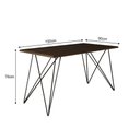 Ver imagem 2 de Mesa Jantar Retangular Industrial Trama 1,50x0,90m Amêndoa 6 Cadeiras Estofadas Marrom e Preto Vit