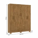Ver imagem 3 de Guarda-Roupa Casal 6 Portas, 2 Gavetas e Pés Olímpio Marrom/Cinamomo