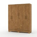 Ver imagem 2 de Guarda-Roupa Casal 6 Portas, 2 Gavetas e Pés Olímpio Marrom/Cinamomo