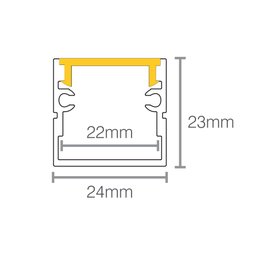 Perfil de Sobrepor para Fita Led Taschibra Apex 24 com 1 Metro Branco - 3