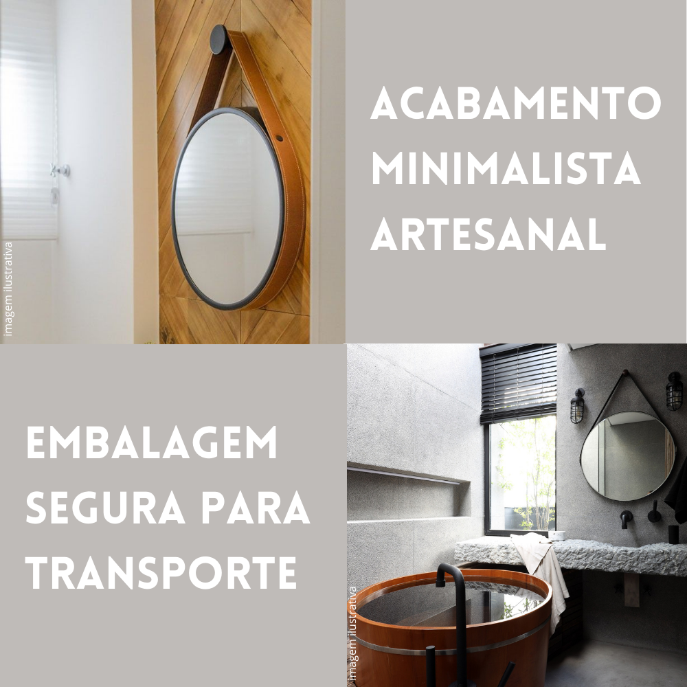 Espelho Adnet Banheiro Antigo 60cm + Pino Suporte - 5