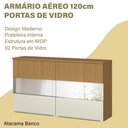 Ver imagem 3 de Armario Aereo 02 Portas de Vidro 120cm 2005808 Atacama Branco Armoveis