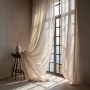 Ver imagem 6 de Cortina Linho de Gaze Bege 280x230cm para Varão