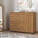 Ver imagem 2 de Cômoda Sapateira Laís com Rodízios 4 Gavetas Amendola para Quarto