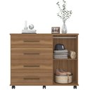 Ver imagem 3 de Cômoda Sapateira Laís com Rodízios 4 Gavetas Amendola para Quarto