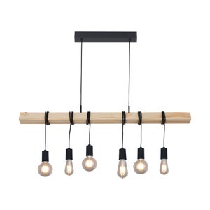 LUMINÁRIA PENDENTE VERSATTO PINUS 06 LAMP E27 PRETO - 6006/6 PT