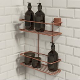 Porta Shampoo Duplo - Linha Premium Decotec Cobre - 1