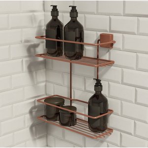 Porta Shampoo Duplo - Linha Premium Decotec Cobre