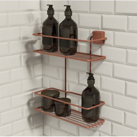 Porta Shampoo Duplo - Linha Premium Decotec Cobre