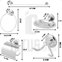 Ver imagem 2 de Kit Acessórios para Banheiro 5 Peças Alumínio/inox Único