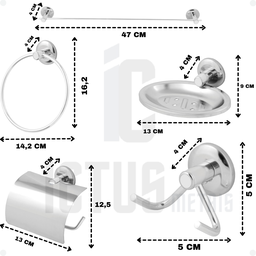Kit Acessórios para Banheiro 5 Peças Alumínio/inox Único - 2