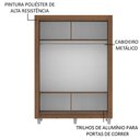 Ver mais imagens de Guarda Roupa Denver 2 Portas 1 Espelho Branco Rustic madesa
