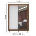 Ver imagem 6 de Guarda Roupa Denver 2 Portas 1 Espelho Branco Rustic madesa