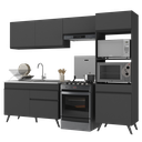 Ver imagem 3 de Armário de Cozinha Compacta 4 peças MP3693.895 Veneza Multimóveis Preto