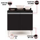 Ver imagem 6 de Kit Armário Aéreo e Balcão para Cooktop de Cozinha 02 Portas Diana Preto 80 cm - D’Rossi