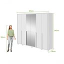 Ver imagem 2 de Guarda Roupa Casal Imperatore 6 Portas de Bater 6 Gavetas MDF com Espelhos Branco Móveis Lopas