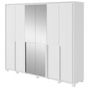 Ver imagem 1 de Guarda Roupa Casal Imperatore 6 Portas de Bater 6 Gavetas MDF com Espelhos Branco Móveis Lopas