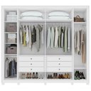 Ver imagem 6 de Guarda Roupa Casal Imperatore 6 Portas de Bater 6 Gavetas MDF com Espelhos Branco Móveis Lopas
